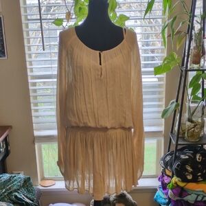 Madewell Cream Long Sleeve Dress